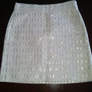 ****Host Pick* Cream and silver Banana Republic skirt